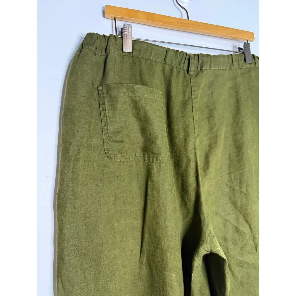 Quince 100% European Linen Tapered Ankle Pants Size Large